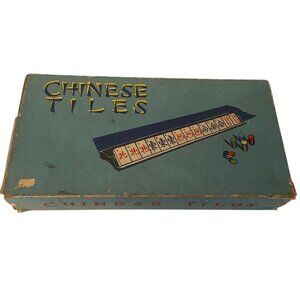 Antique 1939 Mah Jong Chinese Tiles Set Original Box Instructions By J. Pressman